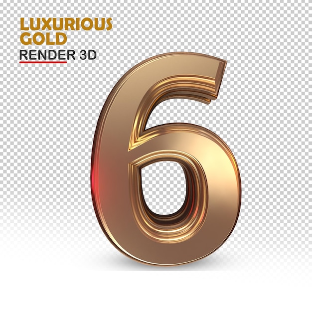 Número 3D Luxuoso Ouro rosa