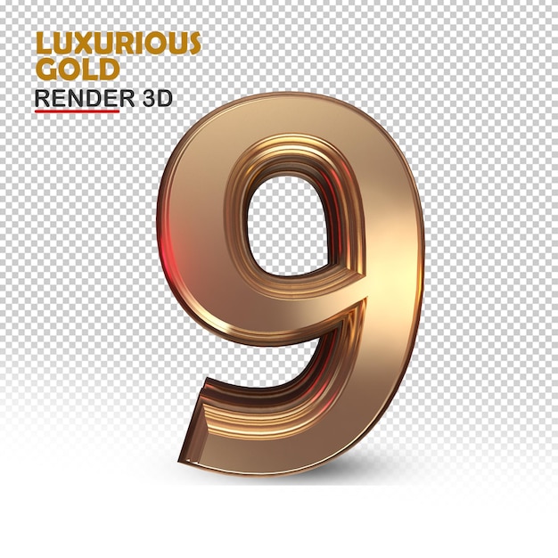Número 3D Luxuoso Ouro rosa