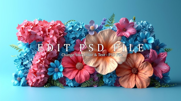 Número 3d mínimo 1 decorado com fundo pastel de flores