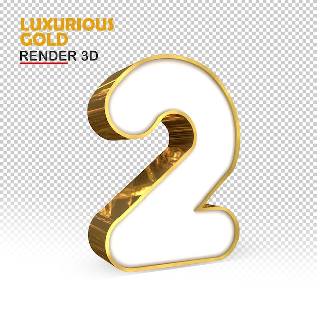 Numéro 3d Or Luxueux