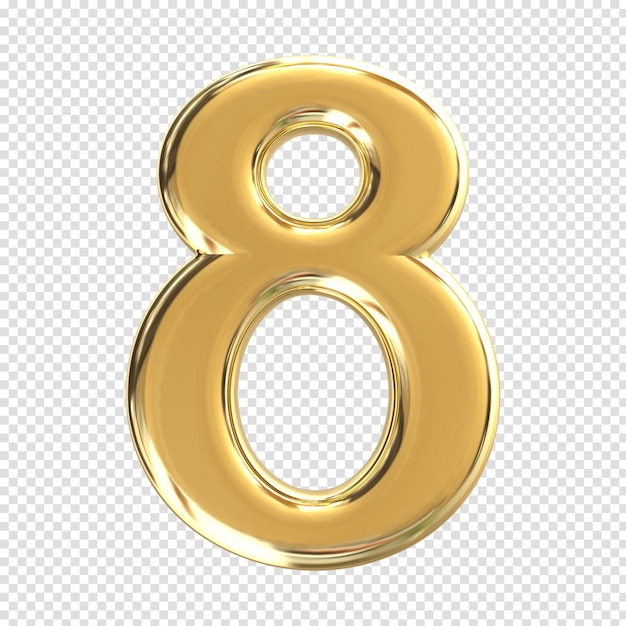 Numéro 3D Or Rendu