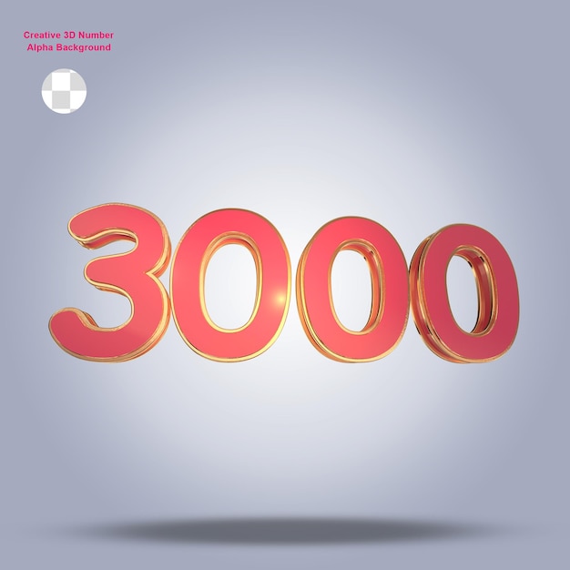 PSD numéro 3d or rose 1k à 10 k