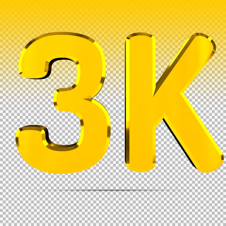 PSD número 3d oro 3k