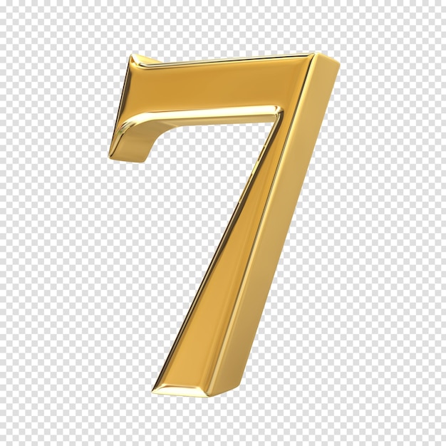 número, 3d, oro, render
