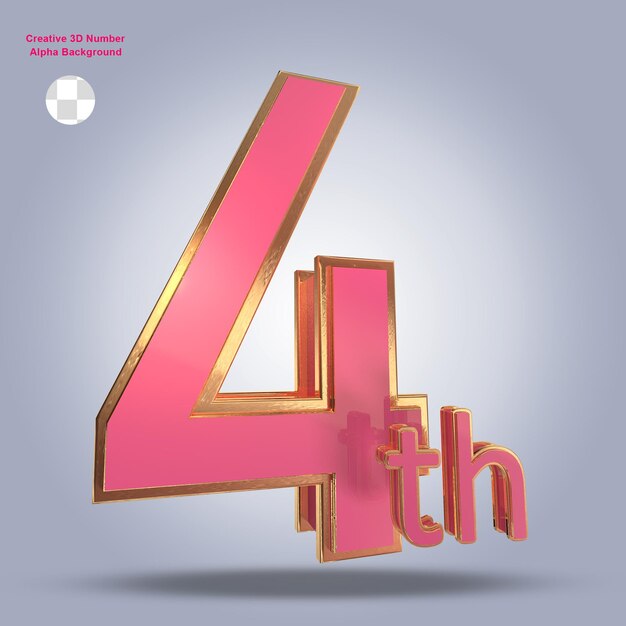 Número 3d de oro rosa del 1 al 10