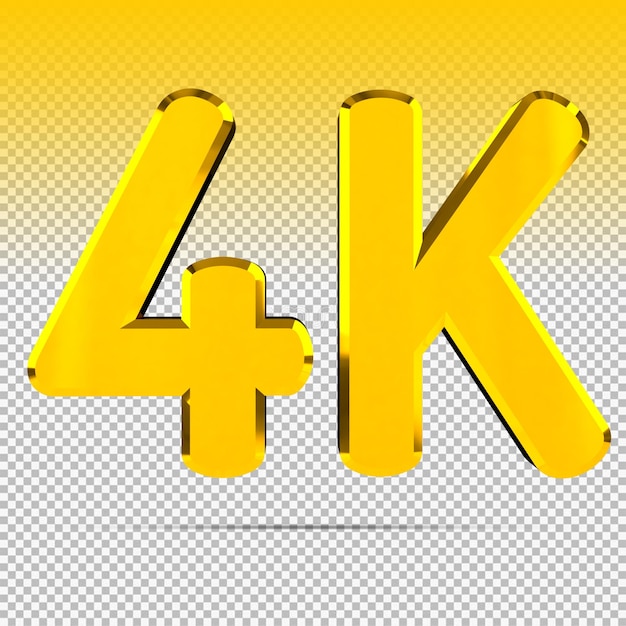 Número 3D Ouro 4k