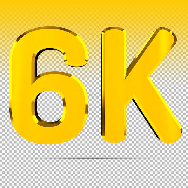 Número 3d ouro 6k