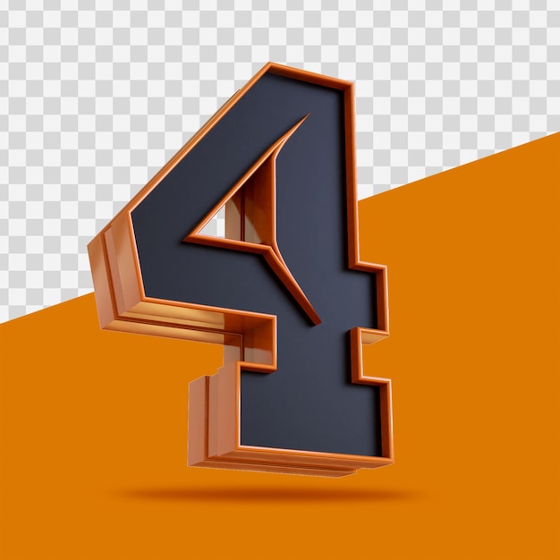 numero 3d render isolato