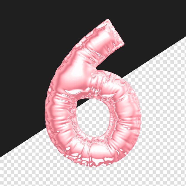 Número 3d render png transparente