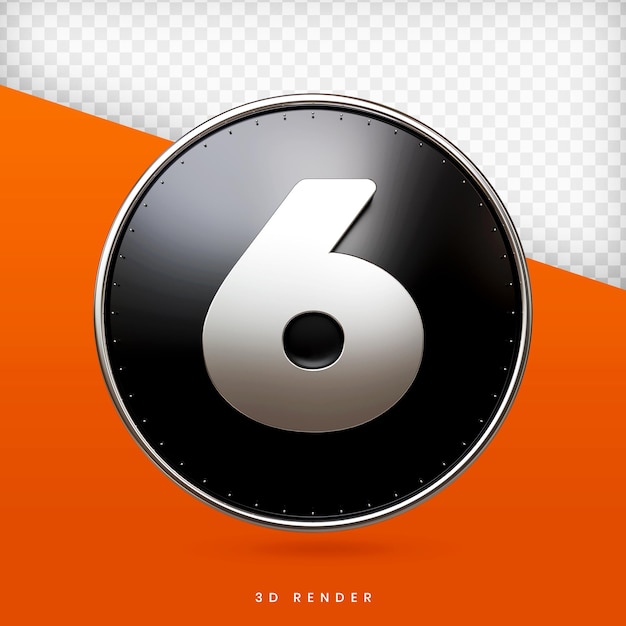 número 3d render premium ps