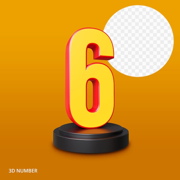 número 3d render premium psd