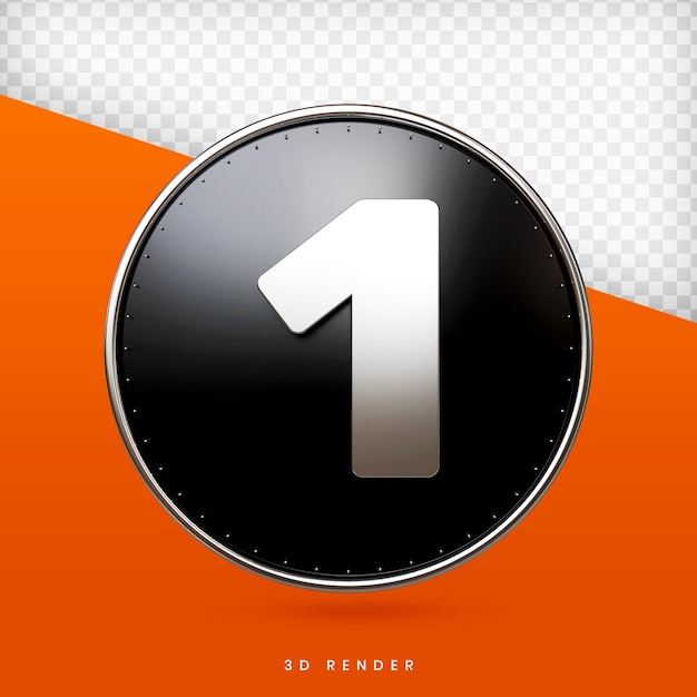 número 3d render premium psd