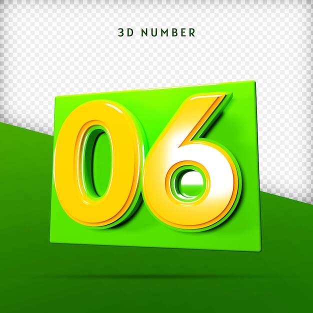 Numero 3D render premium psd