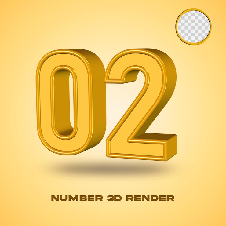 PSD número 3d render