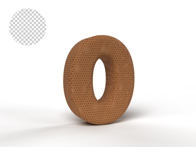 numéro 3d avec texture brune