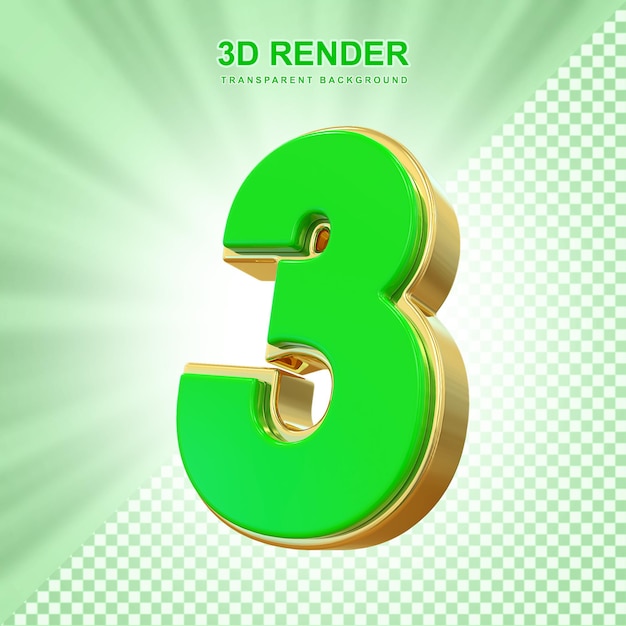Número 3D verde