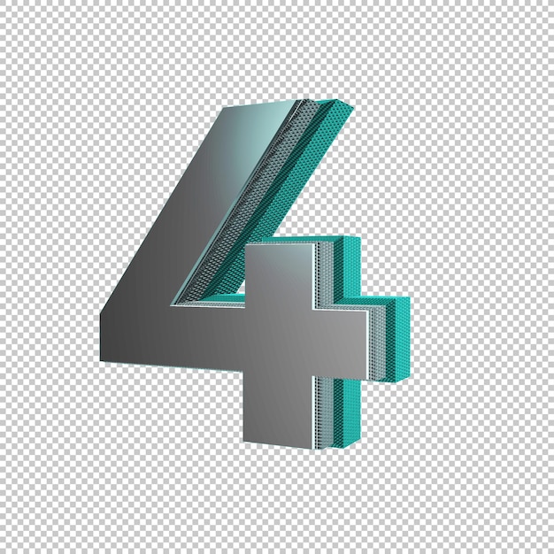 Número 4 3d render