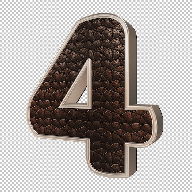 Número 4 3d render