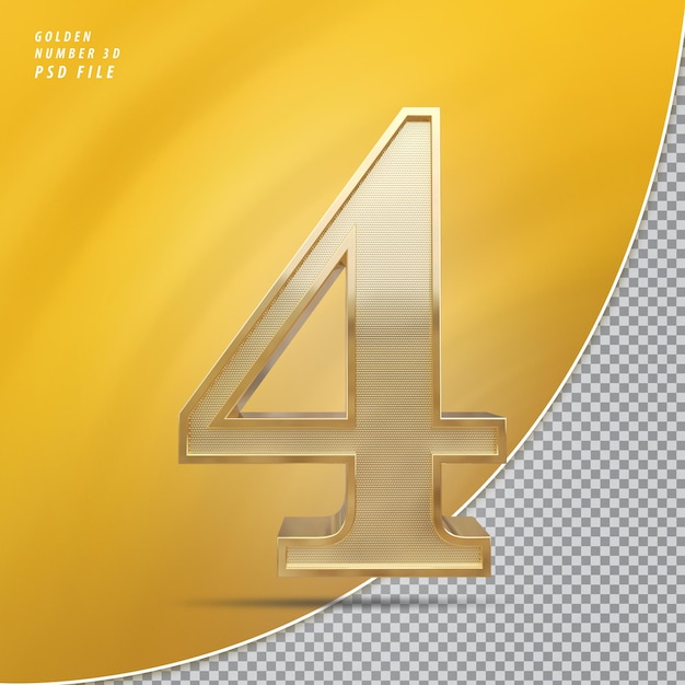 Número 4 de oro