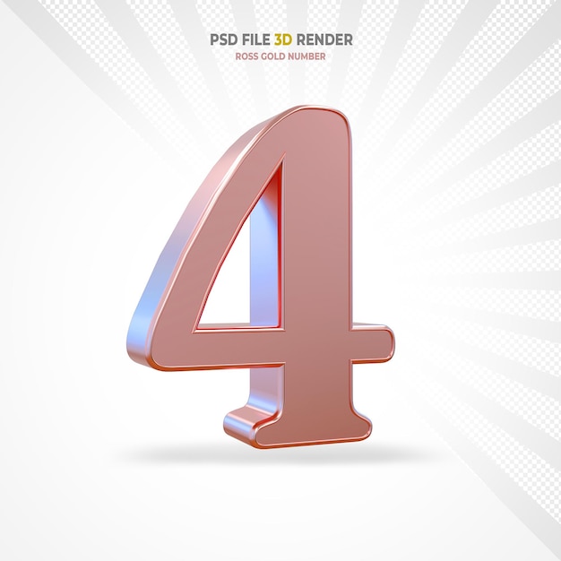 Número 4 Ross Gold 3D Render