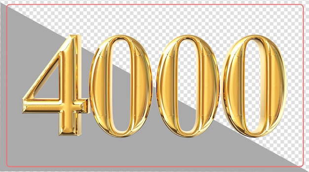 Número 4000 representación 3d