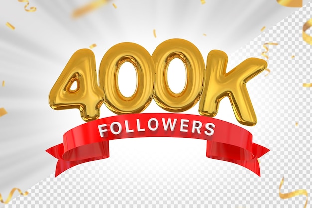 Número 400K oro 3d render