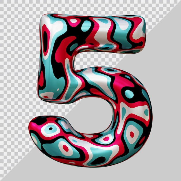 Numero 5 con stile moderno 3d
