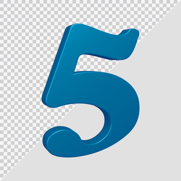 Número 5 em renderização 3D