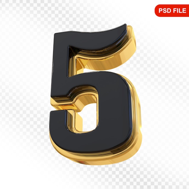 Numero 5 Nero con oro