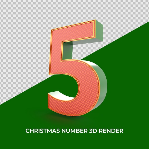 Numéro 5 Ornements De Noël Rendu 3d