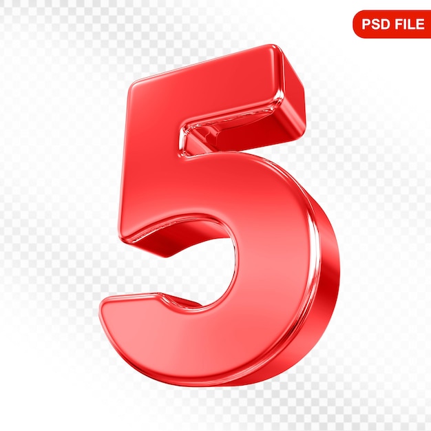 Número 5 Rojo