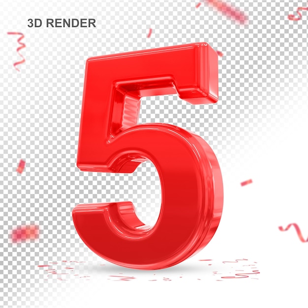 Numero 5 Rosso 3d Render