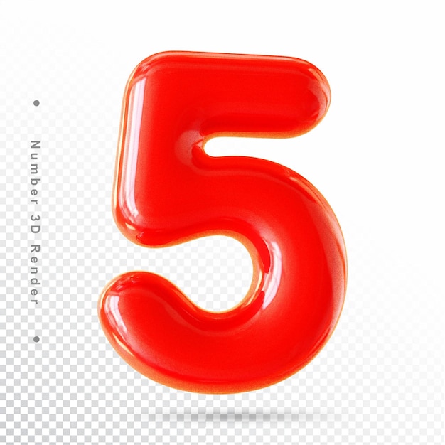 Numéro 5 Rouge 3d