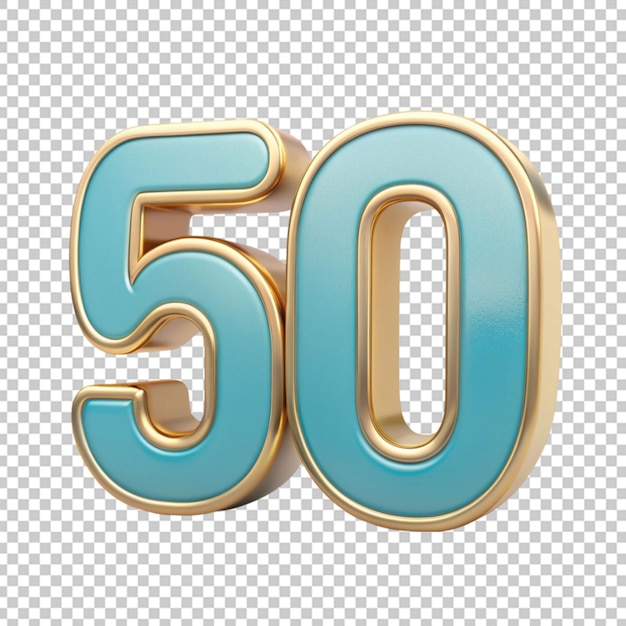 Número 50 estilos en 3D