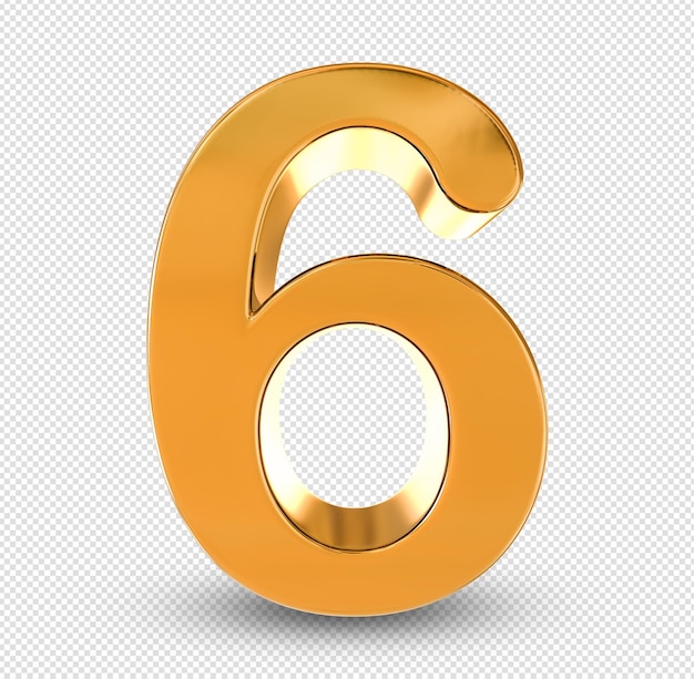 Número 6 por cento 3d