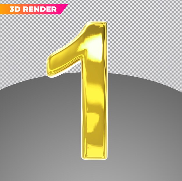 Numero 6 stili 3d d'oro