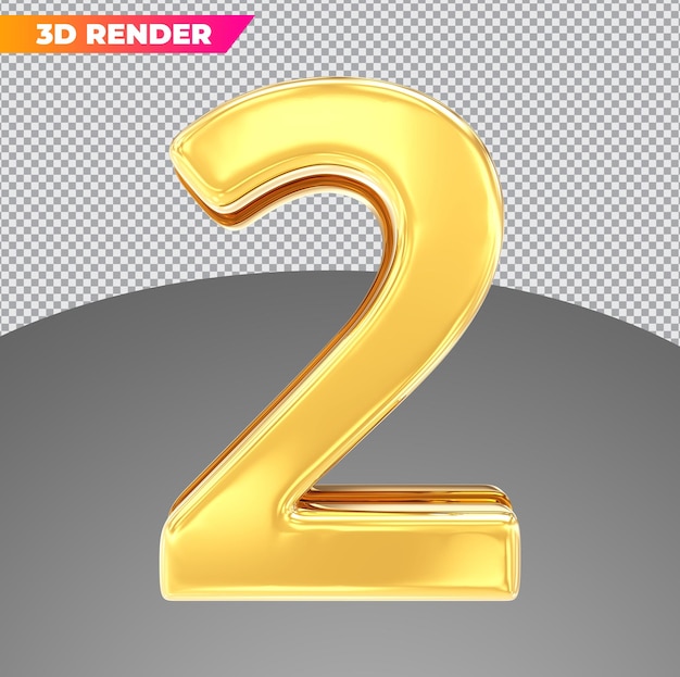 Numero 6 stili 3d d'oro
