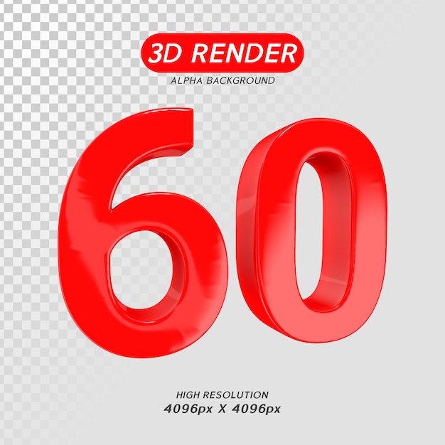 Numero 60 rendering 3d