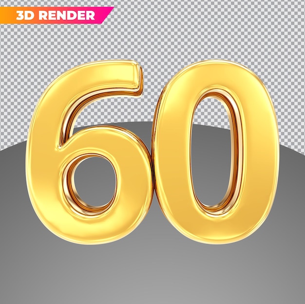 Numéro 60 Styles 3d Or