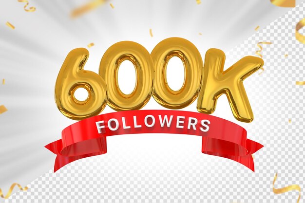 Número 600K oro 3d render