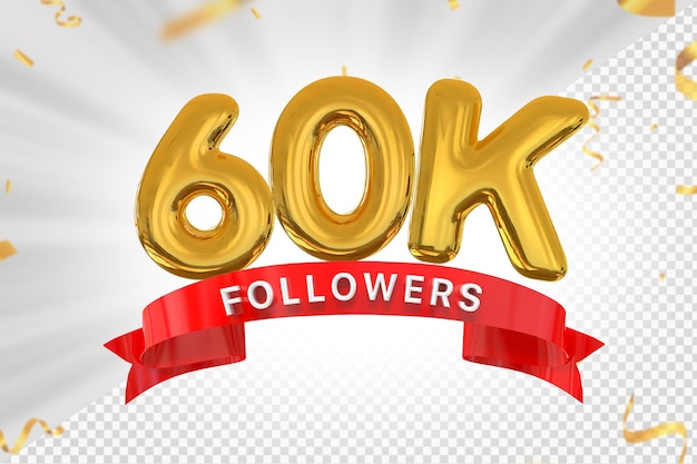 Número 60K oro 3d render