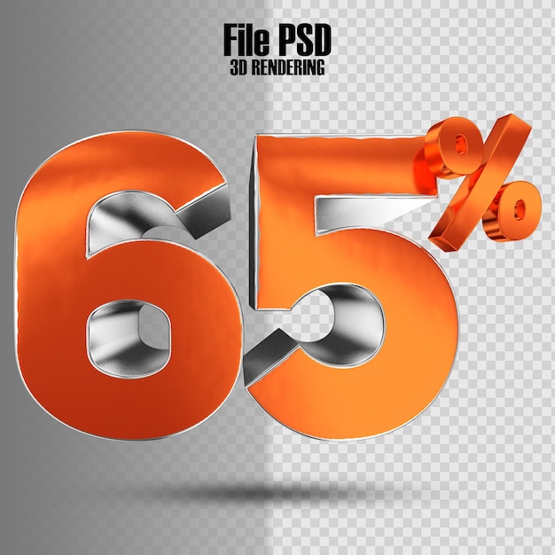 PSD número 65 3d laranja