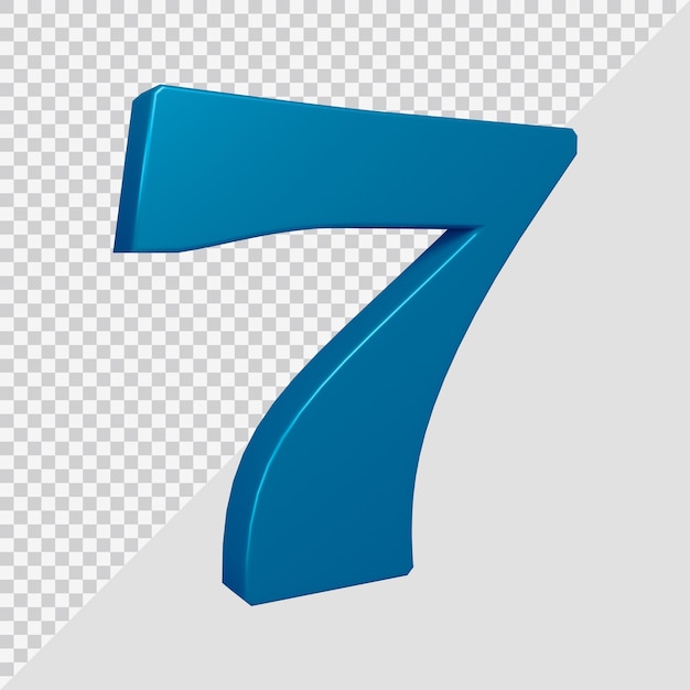 Número 7 en 3d render