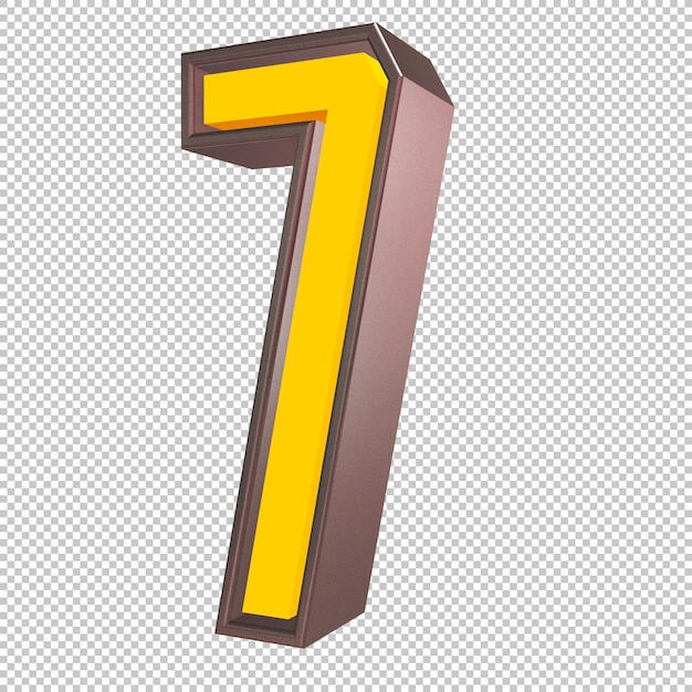 Número 7 3d render
