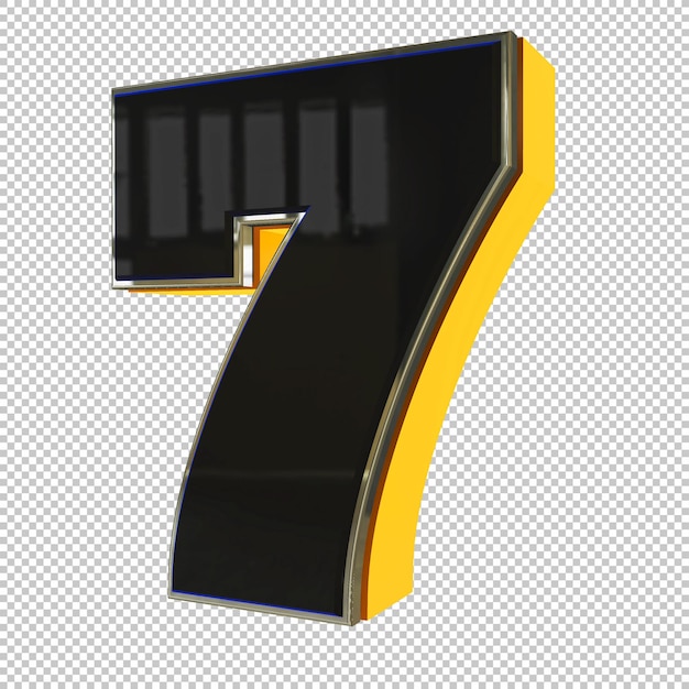 Número 7 3d render