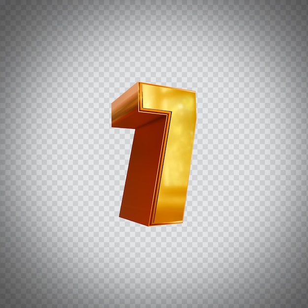 Numero 7 3D Rendering immagine con sfondo trasparente