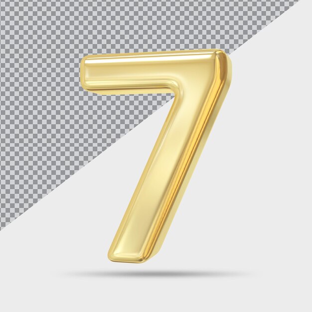 Numero 7 d'oro 3d