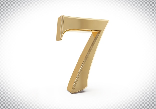 Número 7 dorado lujo 3d