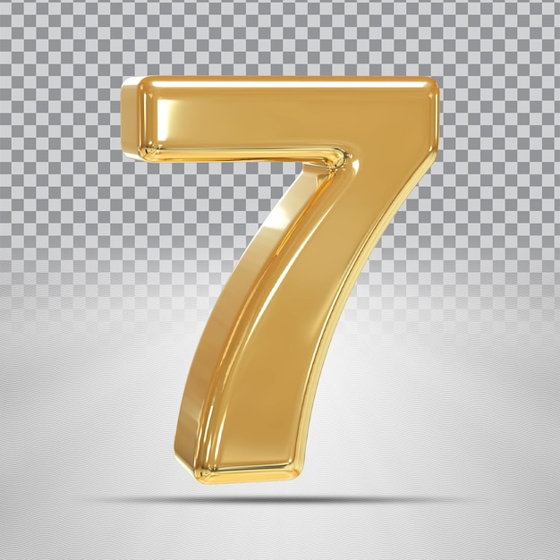 Numéro 7 Golden 3D Render Style de luxe