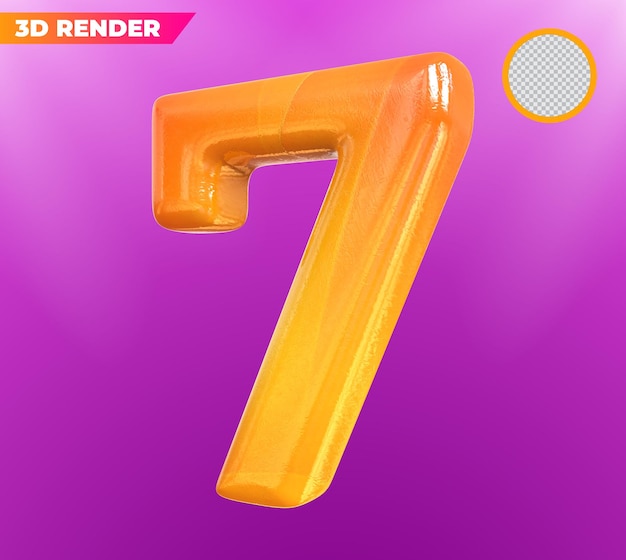 Numéro 7 Rendu 3d Doré